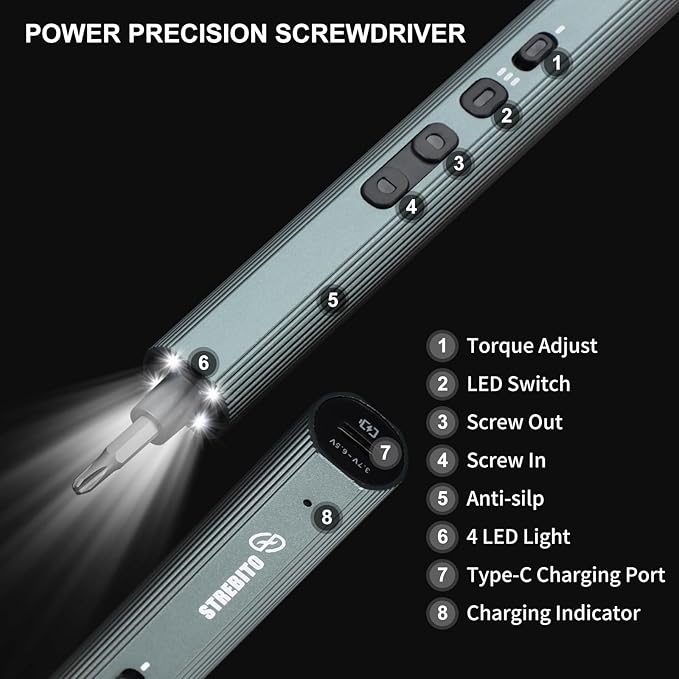 ScrewPro™ 155-Piece Mini Electric Screwdriver Set