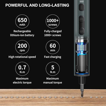 ScrewPro™ 155-Piece Mini Electric Screwdriver Set